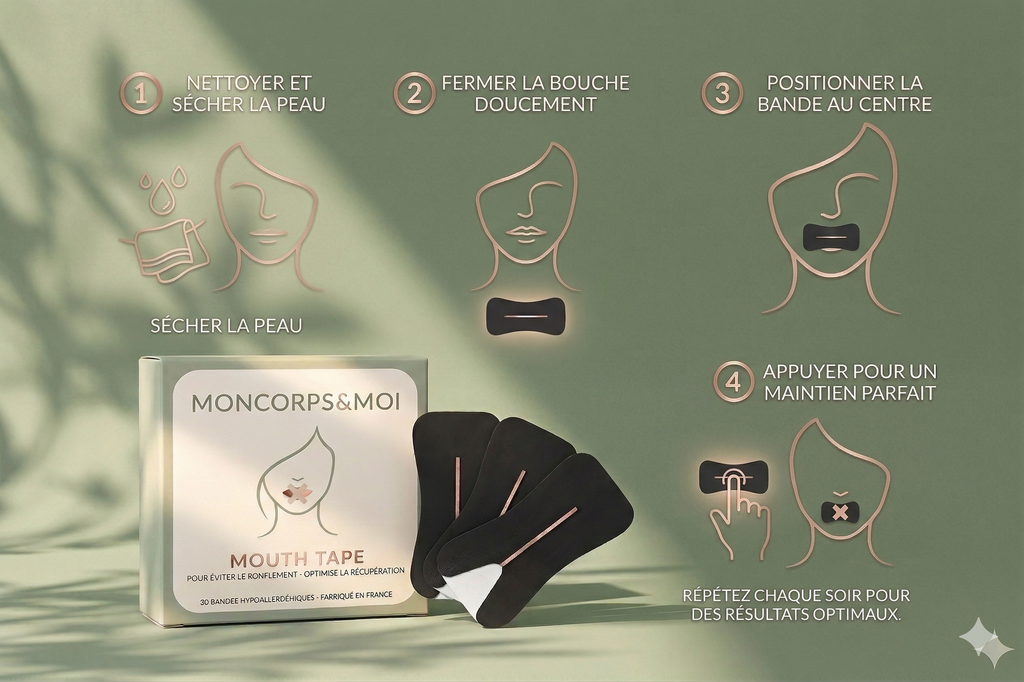 Sommeil Profond & Récupération : Mouth Tape Adhésif Premium